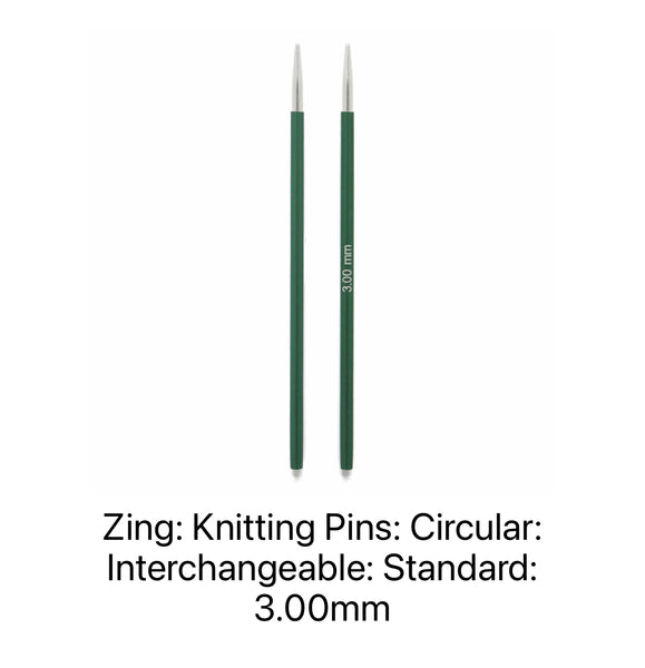 KnitPro Zing Circular Knitting Needles Interchangeable 3.00mm - KP47511