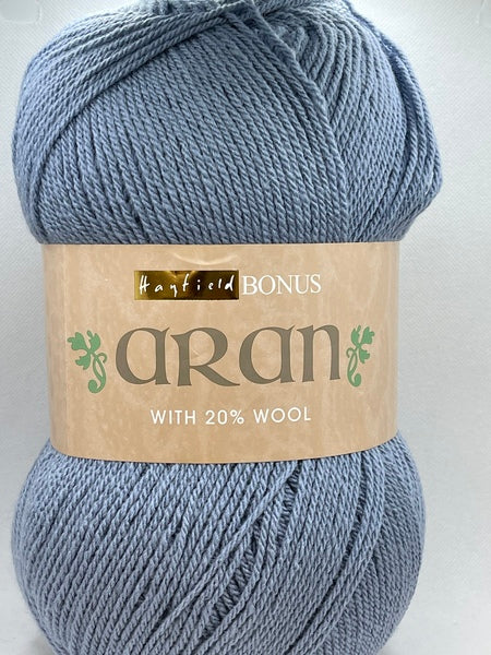 Hayfield Bonus With Wool Aran Yarn 400g - Mill Blue 0817 Mhd