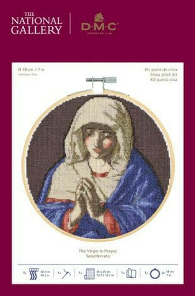 DMC Cross Stitch Kit  - The National Gallery - The Virgin in Prayer, Sassoferrato - BL120/71