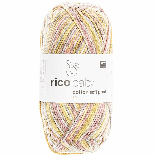 Rico Baby Cotton Soft Print DK Yarn 50g - Mustard-Berry 027