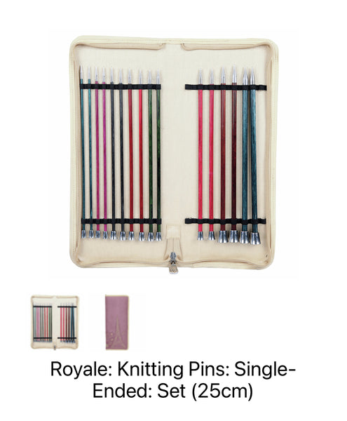KnitPro Royale Single-Ended Knitting Needles Set 25cm 29321