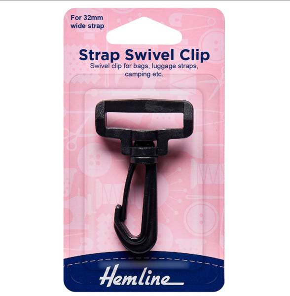 Hemline Strap Swivel Clip 32mm Black - H453.32.B