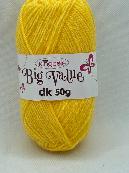 King Cole Big Value DK Yarn 50g - Yellow 4027 BoS