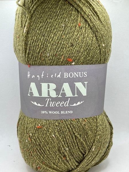 Hayfield Bonus Tweed With Wool Aran Yarn 400g - Sagewood 0695 Mhd