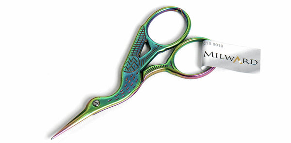 Milward Scissors Embroidery Stork Rainbow 9cm 3.5” - 2189010