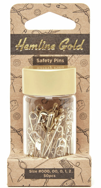 Hemline Gold Safety Pins 50pcs - 415.99.GD.HG