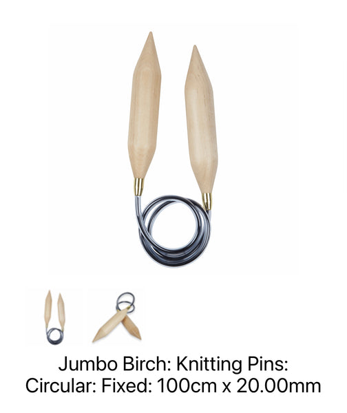KnitPro Jumbo Birch Fixed Circular Knitting Needles 20.00mm 100cm 35350