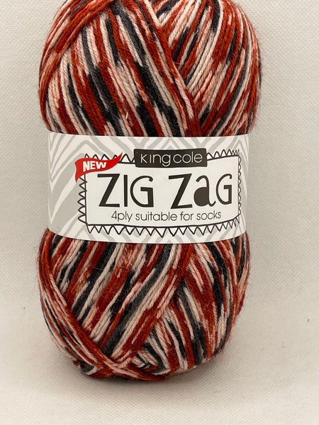 King Cole Zig Zag 4 Ply Yarn 100g - Maine 3008 (Discontinued)