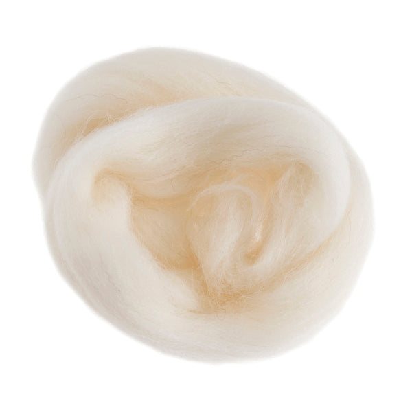 Natural Wool Roving 10g - White - FW10/301