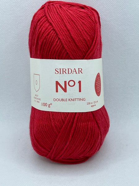 Sirdar No 1 DK Yarn 100g - Pure Scarlet 0214 (Discontinued)