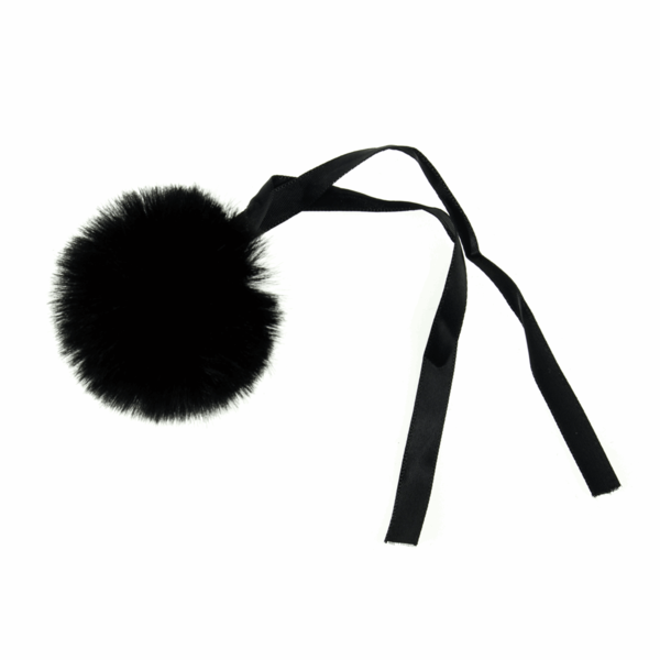 Trimits Faux Fur Pom Pom 6cm Black - TTPOM06/BLK