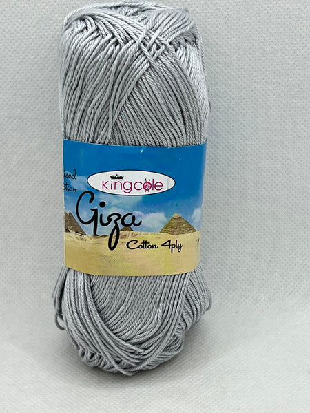 King Cole Giza Cotton 4 Ply Yarn 50g - Silver 2193