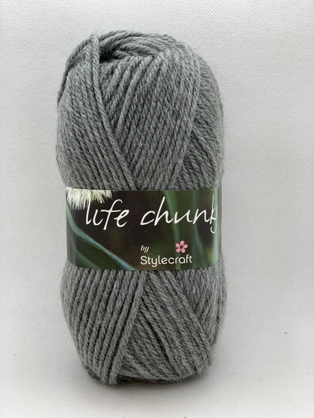 Stylecraft Life Chunky Yarn 100g - Grey 2420 (Discontinued)
