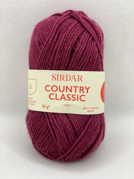 Sirdar Country Classic 4 Ply Yarn 50g -  Burgundy 0958