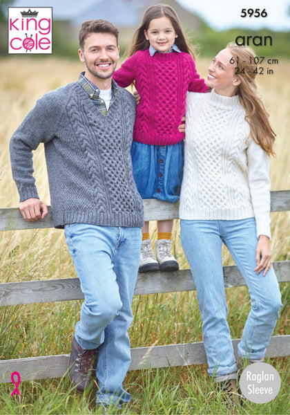 Knitting Pattern - King Cole Wool Aran - Family Sweaters - 5956