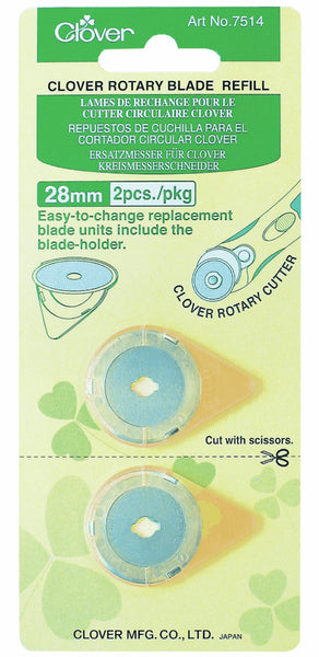Clover Rotary Blade Refill 28mm 2 pieces - 7514