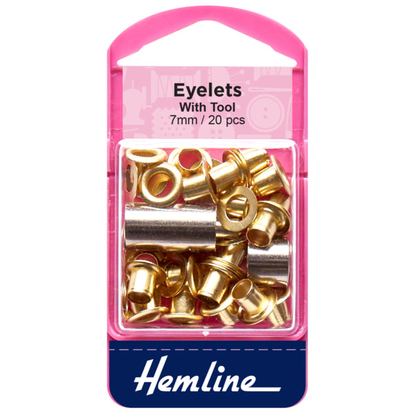 Eyelets with Tool Gold & Brass 7mm H437.G