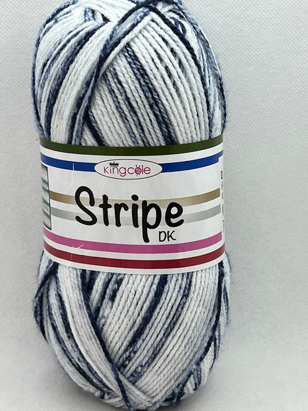 King Cole Stripe DK Yarn 100g - Blue Stripe 4510