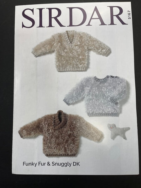 Knitting Pattern Baby Jumpers Sirdar Funky Fur & Snuggly DK 5167 (Discontinued)
