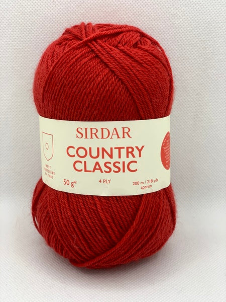 Sirdar Country Classic 4 Ply Yarn 50g - True Red 971