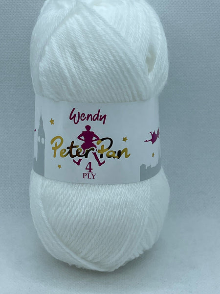 Wendy Peter Pan 4 Ply Baby Yarn 50g - Snowdrop 4PY01