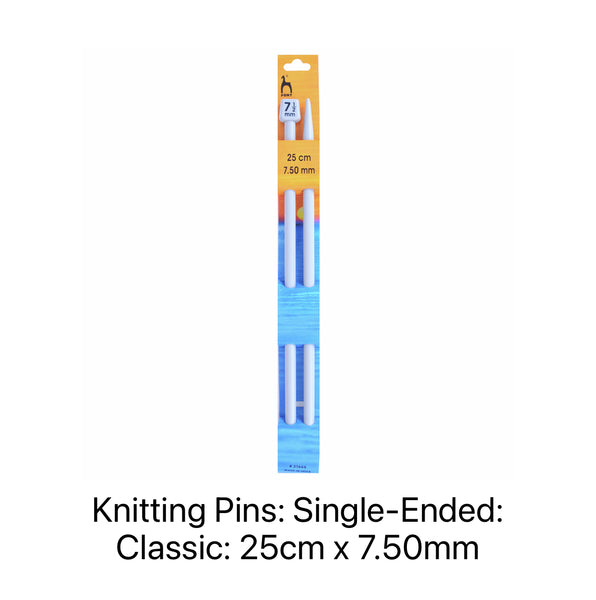Pony Classic Single-Ended Knitting Needles 7.50mm 25cm 31666
