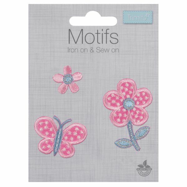 Motif - Pink Flower and Butterfly - CFM2\077