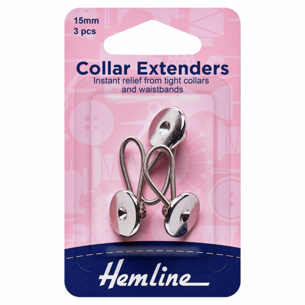 Hemline Collar Extenders Metal 15mm - H896.15