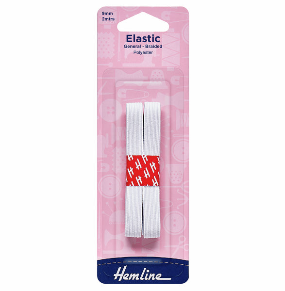 Hemline Elastic White 9mm x 2m - H620.9