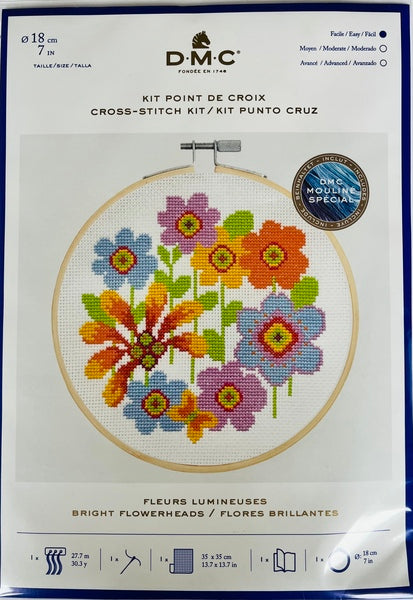 DMC - Bright Flowerheads Cross Stitch Kit - BK1853