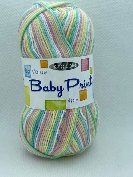 King Cole Big Value Baby Print 4 Ply Baby Yarn 100g - Rainbow 3262 (Discontinued)