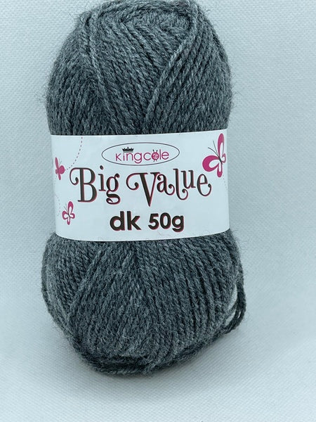 King Cole Big Value DK Yarn 50g - Grey 4052 BoS