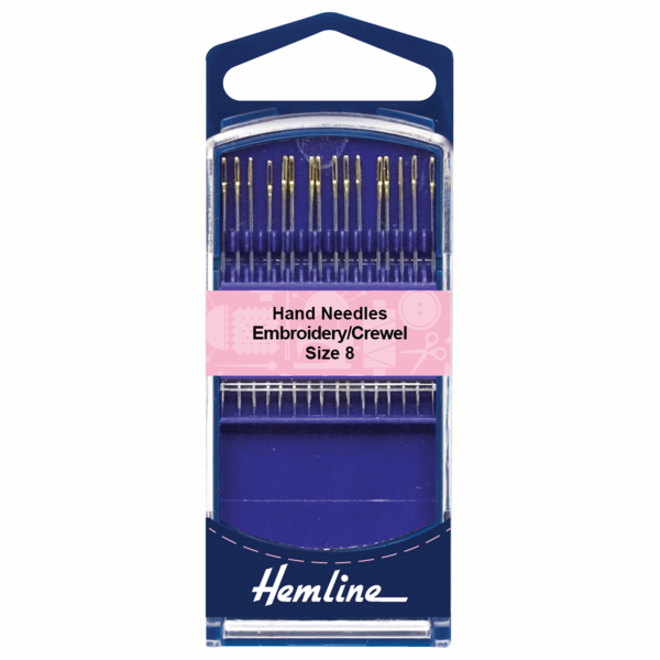 Hand Sewing Needles - Premium - Embroidery/Crewel - Size 8 - H280G.8