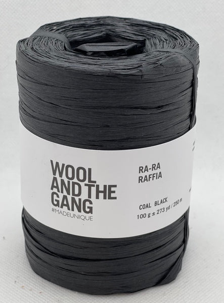 Wool And The Gang Ra-Ra Raffia Yarn 100g - Coal Black