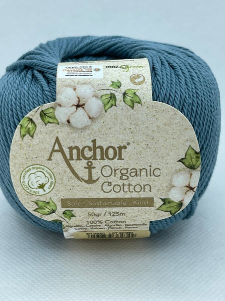 Anchor Organic Cotton 4 Ply Yarn 50g - Ocean Blue 0052