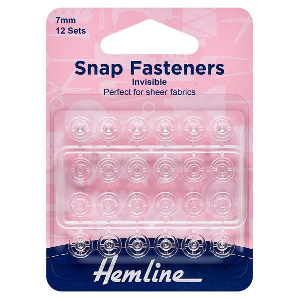 Hemline Snap Fasteners Sew-On 7mm Invisible - H422