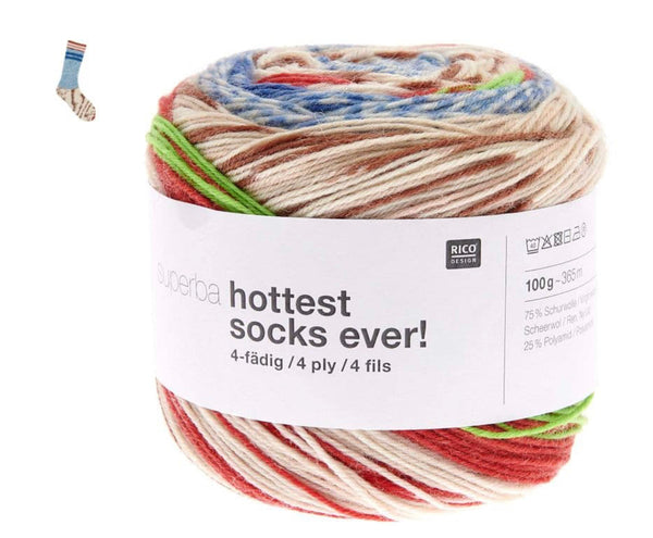 Rico Superba Hottest Socks Ever! 4 Ply Yarn 100g - Mouline 001
