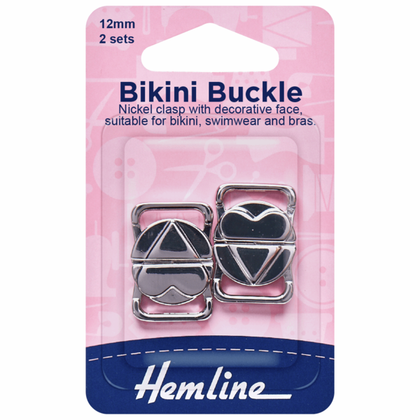 Hemline Bikini Buckle Chlorine Resistant 12mm Nickel - H465.NK