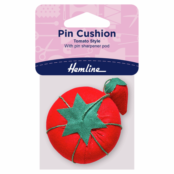 Hemline Pin Cushion Tomato Style With Sharpener - H277