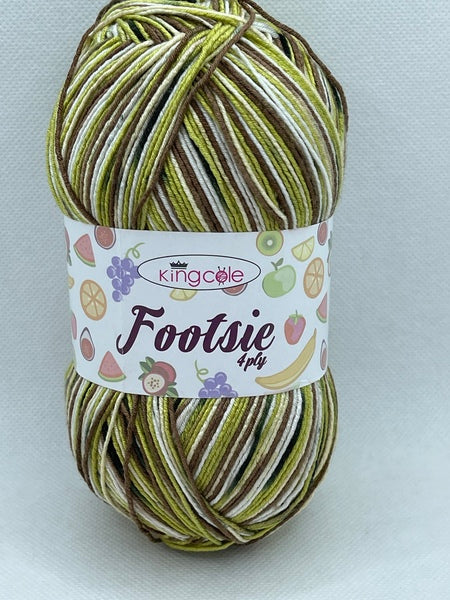 King Cole Footsie 4 Ply Yarn 100g - Kiwi Fruit 4901