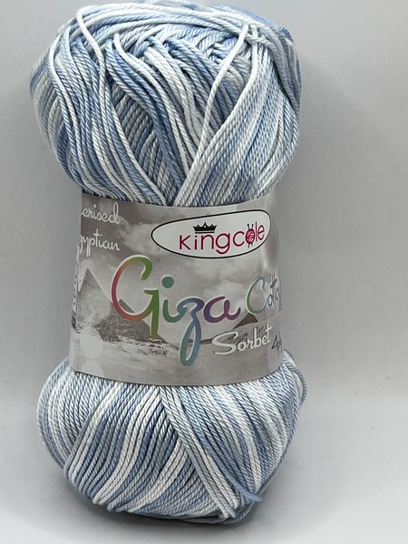 King Cole Giza Cotton Sorbet 4 Ply 50g - Silver Blue 2478