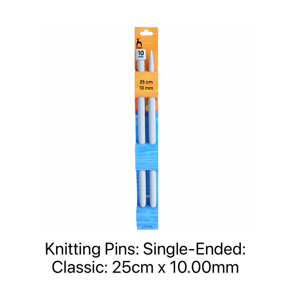 Pony Classic Single-Ended Knitting Needles 10.00mm 25cm 31669