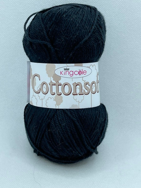 King Cole Cottonsoft DK Yarn 100g - Black 746