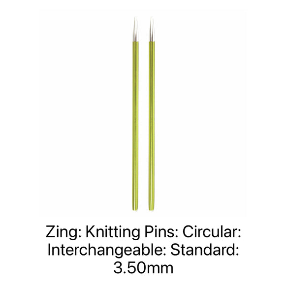 KnitPro Zing Circular Knitting Needles Interchangeable 3.50mm - KP47501