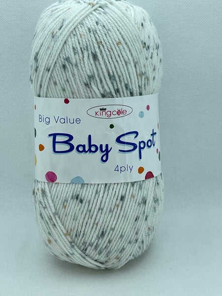 King Cole Big Value Baby Spot 4 Ply Baby Yarn 100g - Slate 2554