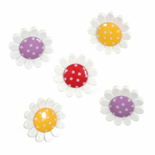 Trimits Buttons - Polka Dot Flowers