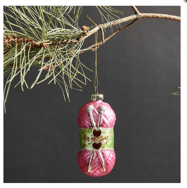 Rico - Glass Christmas Decoration - Ball of Wool - 700379