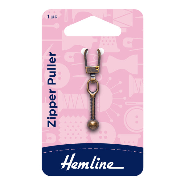 Hemline Zipper Puller Bronze Ball - H164.01