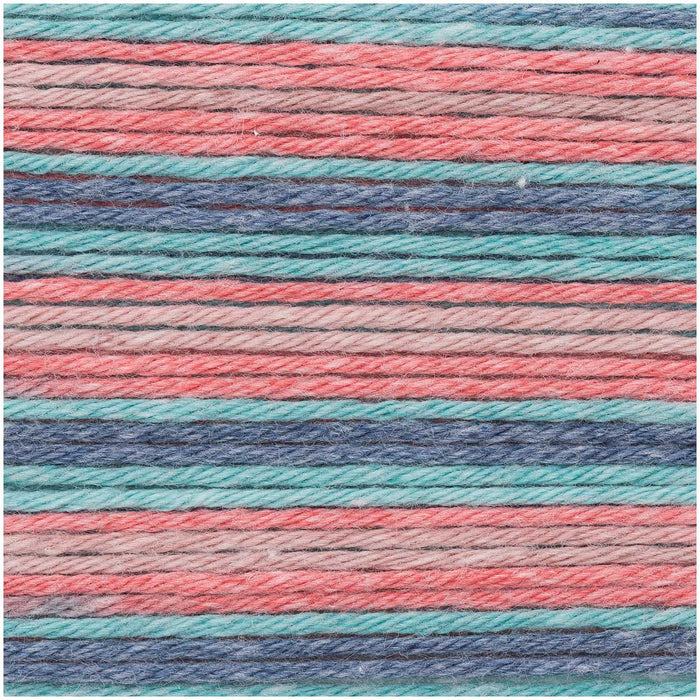 Rico Baby Cotton Soft Print DK Baby Yarn 50g - Red-Teal 023