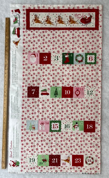 Merry & Bright Christmas Advent Calendar Panel - P8397 Cream